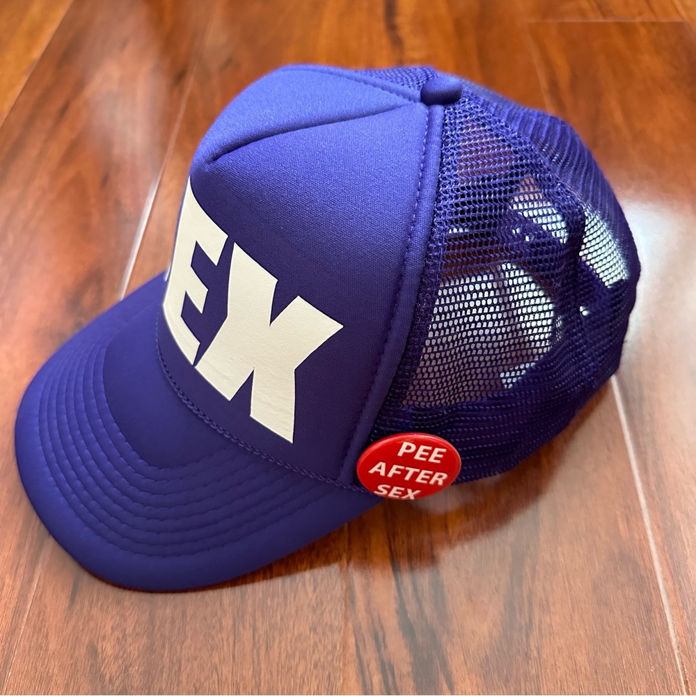 Unisex SEX SnapBack Hat with Removable “Pee After Sex” Pin - Picture 2 of 6